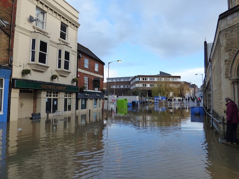 The floods in Guildford on Christmas Day, 2013.