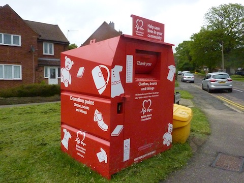 One of the recycling bins that has been placed in Park Barn.