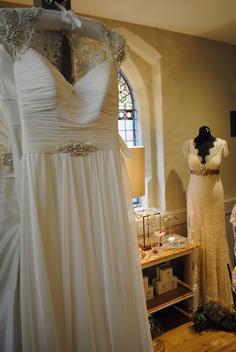 Some of the dresses on display.