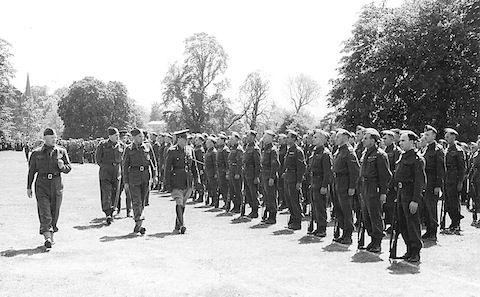 Parade of Guildford Home Guards at Shalford Park.
