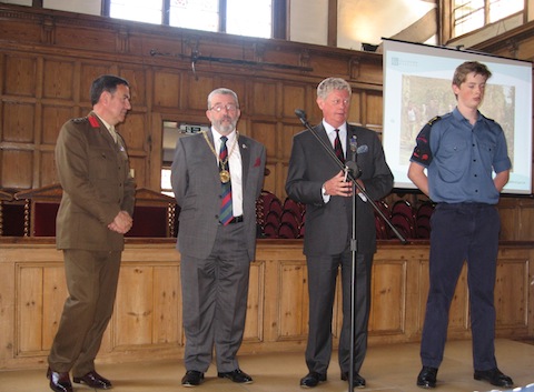 Inside the Guildhall before the flag raising ceremony. Picture by Sheila Aitkinson.