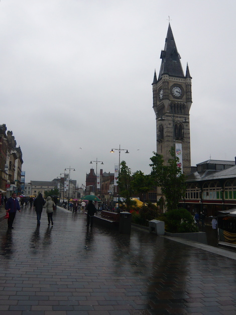 Darlington town centre, not at its best on such a dreary day.