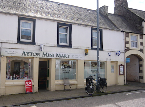 The Ayton Mini Mart - a venue for political debate and purveyors of truly Scottish ice lollies.