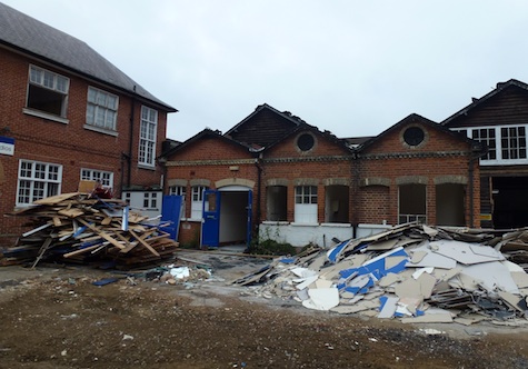 The former Bellerby Theatre and once the Church Acre iron foundry buildings are ready for the bulldozers.