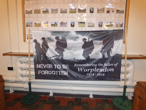 Worplesdon's banner to the fallen.