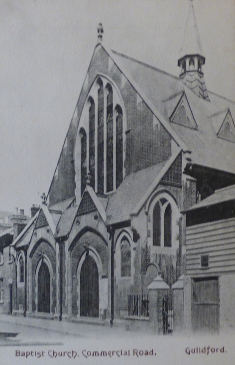 Edwardian picture postcard view of the Baptist chapel that stood in Commercial Road.