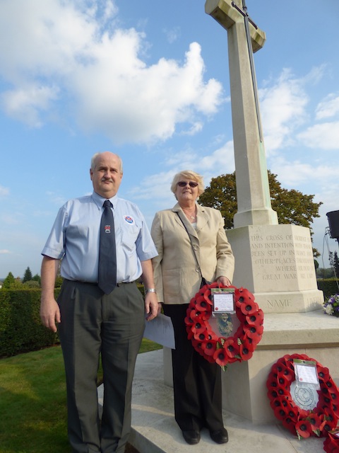 A number of wreaths and floral tributes were laid including those by Nigel and Val Crompton.