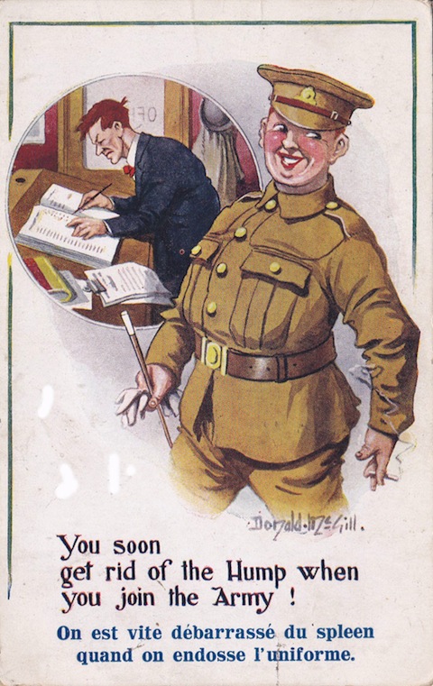 Postcard illustration drawn by Donald McGill.
