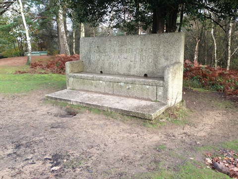 The stone bench at Hydon's Ball.