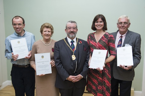 The Mayor of Guildford pictured with winners of this year's Awards for Access.