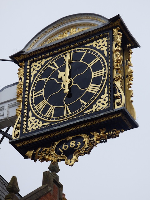 The Guildhall clock at 11am. The two-minute silence had started just prior to time on the clock.