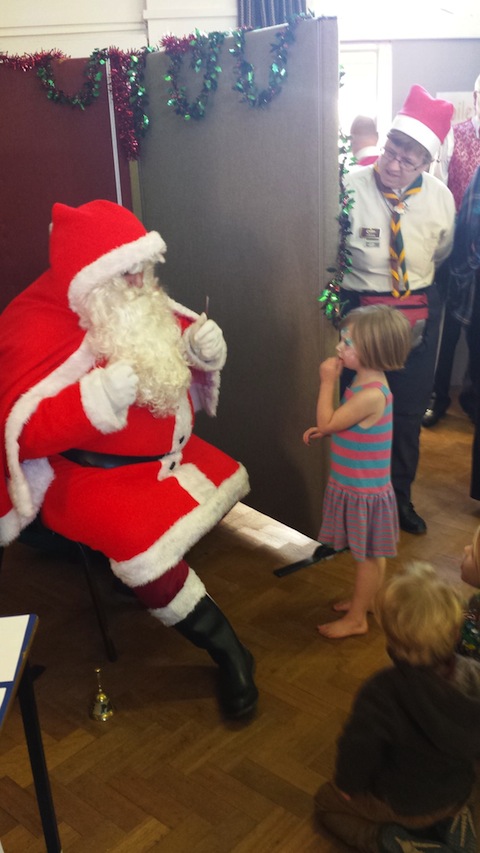 Meeting Santa at the fayre.