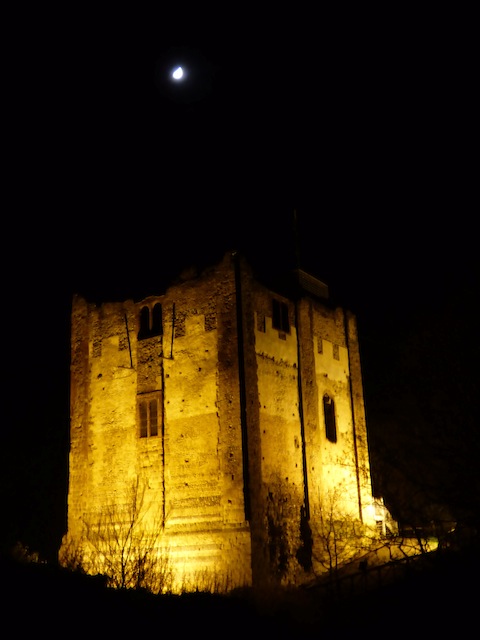 The Castle Keep with the moon above. I think it is lit up more often than just at Christmas. But has it been lit up for a number of years? I reckon fancy, sparkly lights would look good!