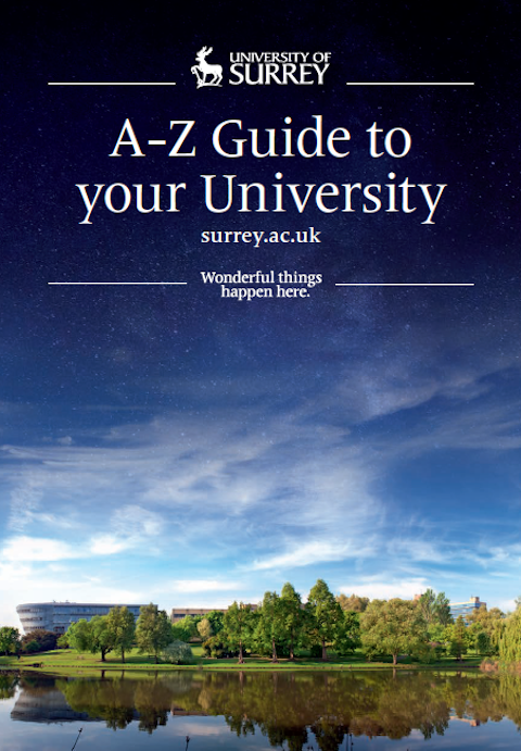 The new A to Z guide to the University of Surrey.