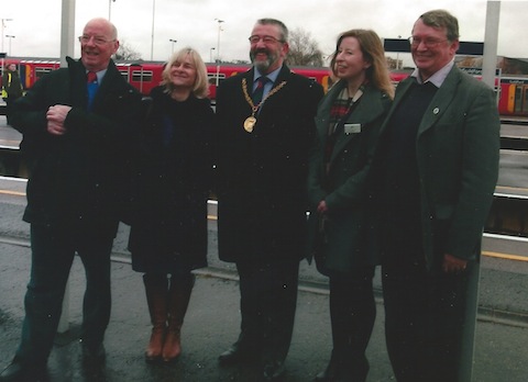 From left: Cllr Bob McShee, Nicky price, David Elms, Claire from Steam Dreams, and Cllr Gordon Jackson.