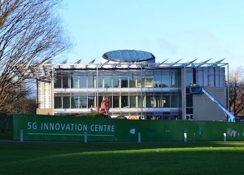 The new 5G building nears completion on the University of Surrey campus.