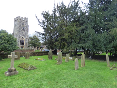 Looking towards the church from the west churchyard.