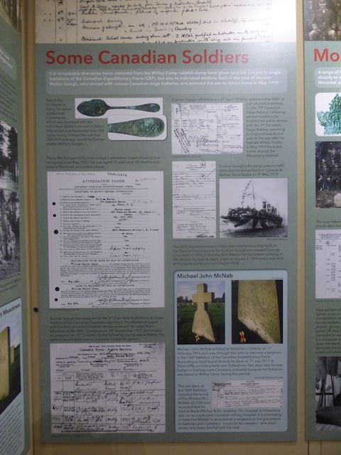 One of the display panels telling the story of Witley Camp.