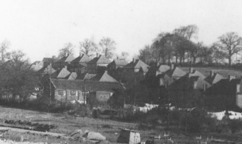 A zoomed in view of the previous picture and the mission hall known as the Church of the Good Shepherd can be seen. Clergy from St Nicolas Church in Guildford ministered it, and not clergy from St Francis Church in Beckingham Road, which was technically the parish in which it stood..