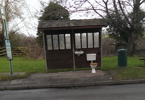 Wood Street Village bus shelter with all mod cons!