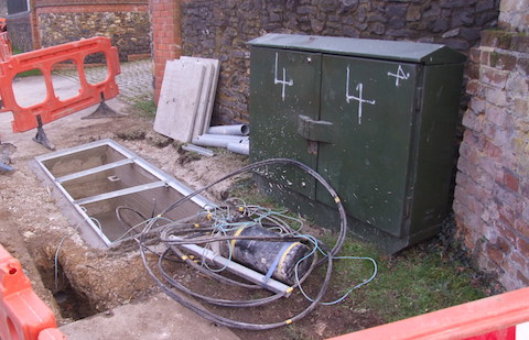 Work in progress installing Superfast broadband. All pictures by Walter Wilcox.