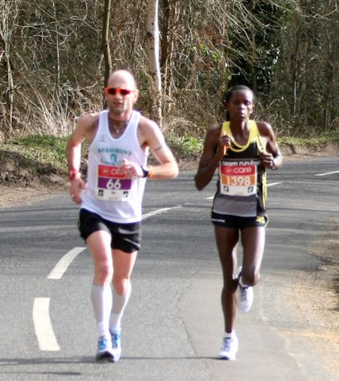Pictures of the runners taken in Goose Rye Road, Worplesdon, by Mike Ellis.