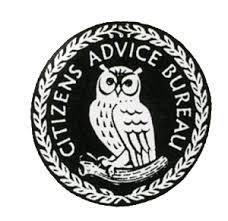 An earlier logo of the Citizens Advice Bureau, giving the image of a wise old owl at work!