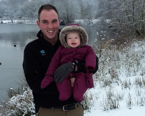 My daughter Olivia Rose and I enjoying the brief spell of snow over by the Riverside Park Nature Reserve.
