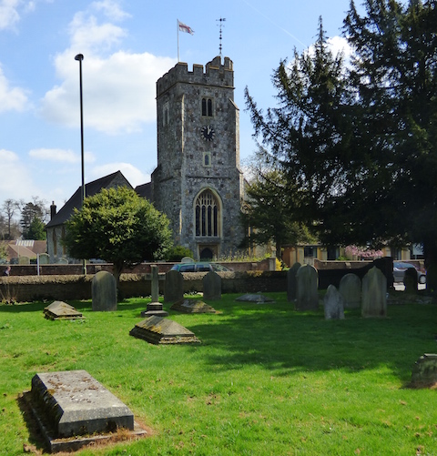 View of St John's Church in Stoke Road, from the west graveyard.