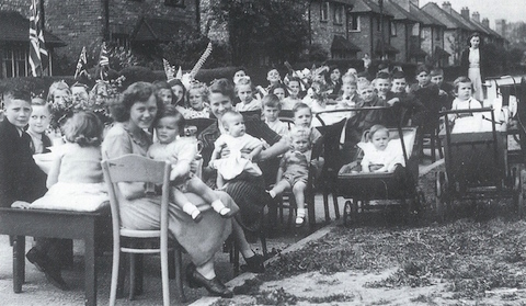 Street party in Ardmore Avenue. The young Bernard Parke is second from the left!