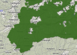 Green belt Guildford map