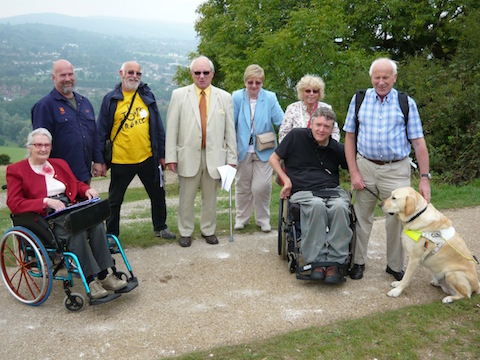 Som,e of the coalition's directors on a group visit to Box Hill.