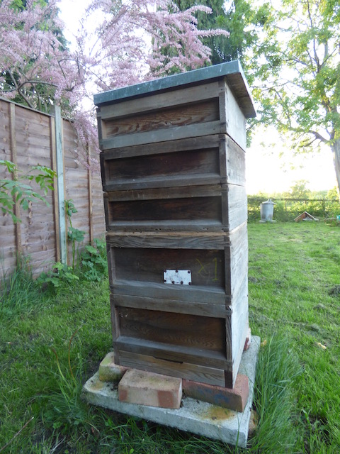 One of the hives in Hugh's garden.