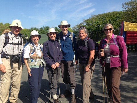 A happy group of ramblers assemble for the morning's walk.