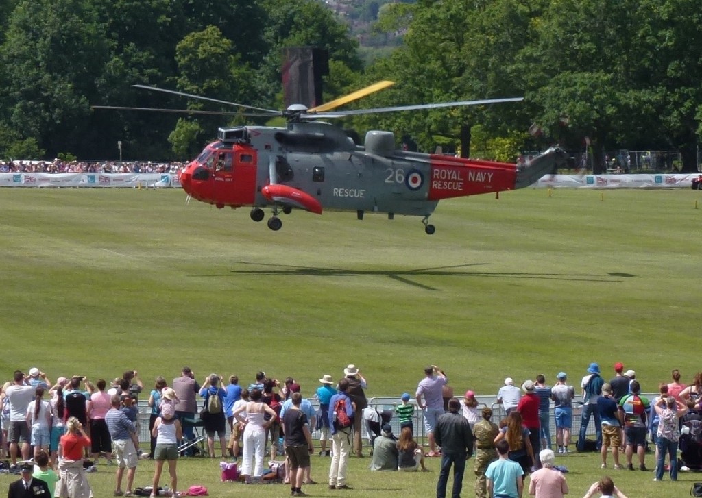 A Royal Navy Seaking rescue helicopter.