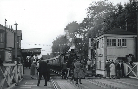 Bramley and Wonersh station with one of the final trains.