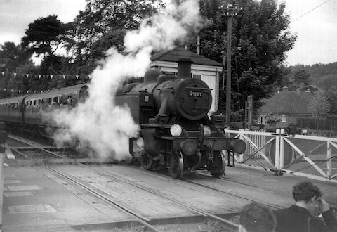 Down Guildford to Horsham train at Bramley and Wonersh on June 12, 1965, the last day of public services on the line.