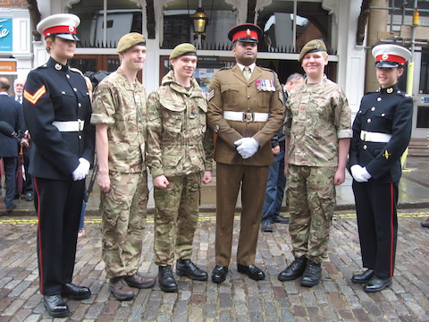Lance Sargeant Johnson Beharry VC with cadets.