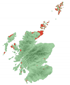 This map shows the distribution of Brochs in the UK.