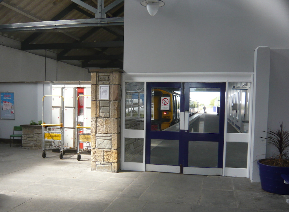 Wick Station, you can't get lost - through the doors is the single platform and all the trains go to Inverness via Thurso.