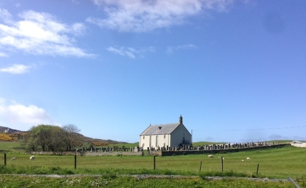 Strathnaver Museum by Bettyhill. located in a restored church still exhibits are displayed under a dominating pulpit from which not only fire and brimstone sermons were given but, it is said, eviction notices during the Highland Clearances.