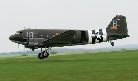 C47 Skytrain 43-15211 at Netheravon. This aircraft took part in the same operations as Lilly Bell II.