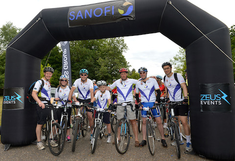 Sanofi staff who took part in the charity bike ride.