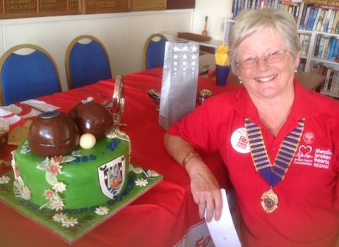 the president of Guildford Bowling Club, Kay Deanes.