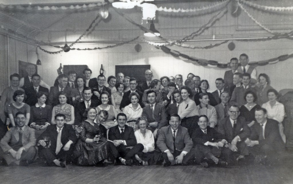Adults pictured at Drummond's social club – a wooden building that was opposite the factory in Broadstreet. Perhaps the occasion was a dance night.
