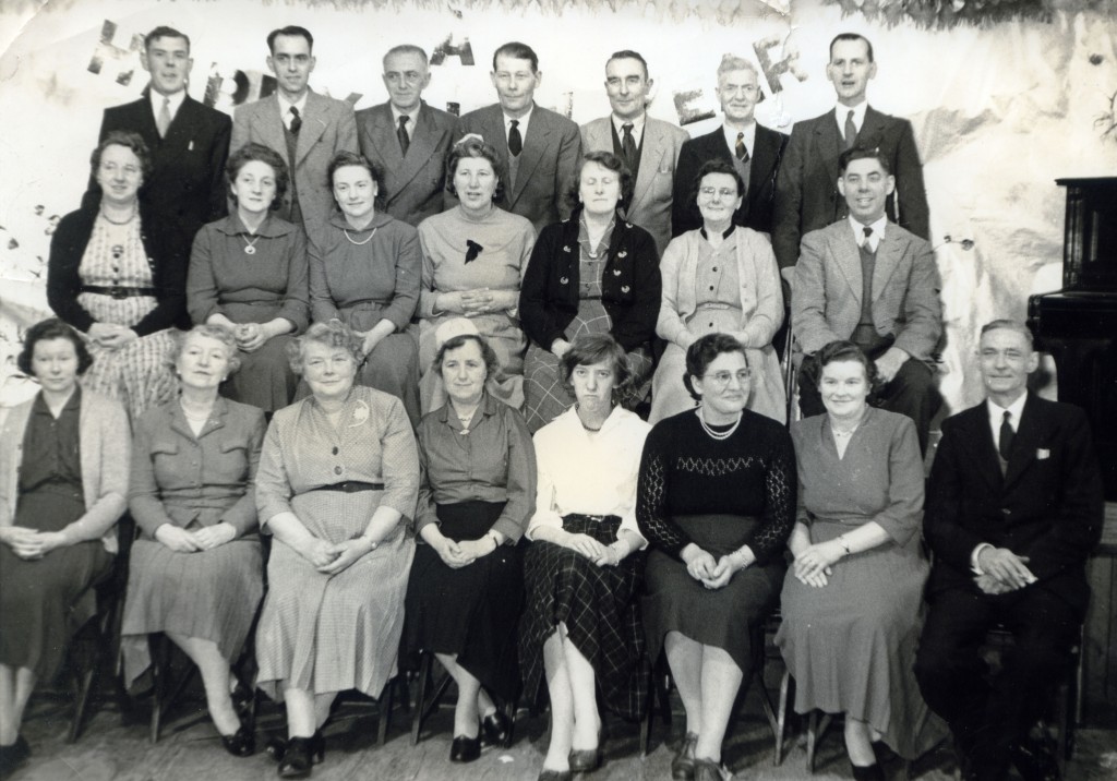 Members of Drummond Bros staff line up for a photo. Can anyone name some of the faces?