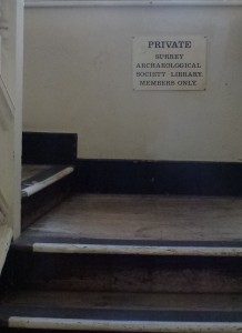 The stairs that lead from the museum to the rooms used by the SAS.