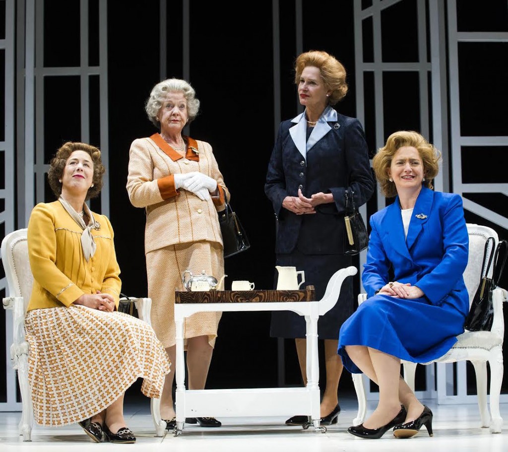 A scene from Handbagged by Moira Buffini @ Marlowe Theatre, Canterbury. Directed by Indhu Rubasingham (Opening 09-09-15) ©Tristram Kenton 09/15 (3 Raveley Street, LONDON NW5 2HX TEL 0207 267 5550 Mob 07973 617 355)email: tristram@tristramkenton.com