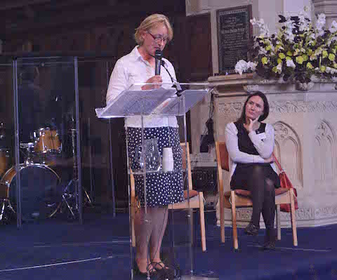 Denise Graves (standing) and Jess Hogan-Smith of Voluntary Action South West Surrey.