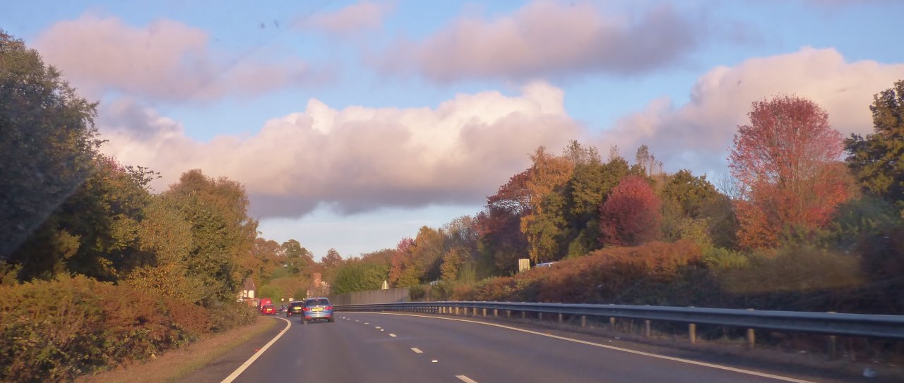 Autumn scene while driving back along the A3.